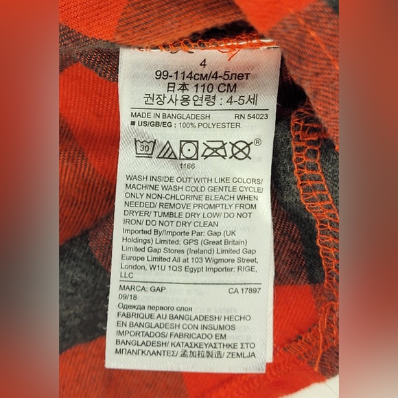 GAP KIDS Buffalo Plaid 2 Piece Pajama Set Size 4 - Picture 11 of 11